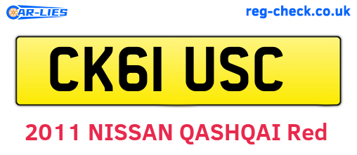 CK61USC are the vehicle registration plates.