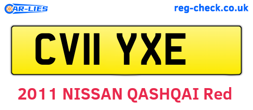 CV11YXE are the vehicle registration plates.