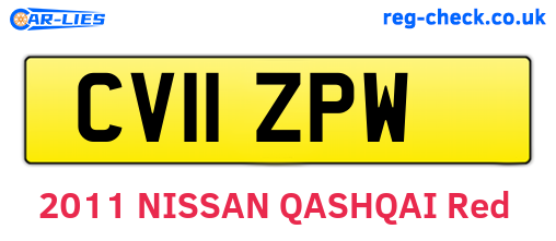 CV11ZPW are the vehicle registration plates.