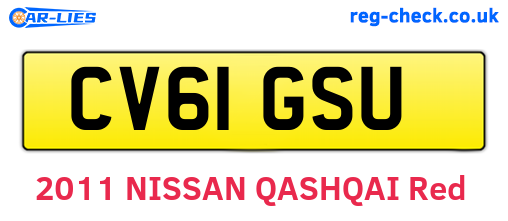CV61GSU are the vehicle registration plates.