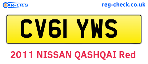 CV61YWS are the vehicle registration plates.