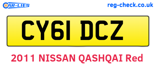 CY61DCZ are the vehicle registration plates.