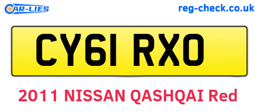 CY61RXO are the vehicle registration plates.