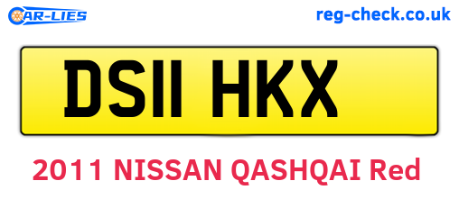 DS11HKX are the vehicle registration plates.