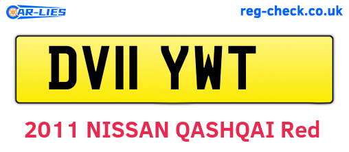 DV11YWT are the vehicle registration plates.