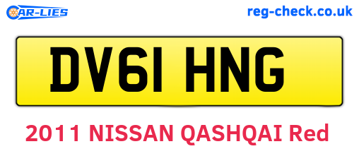 DV61HNG are the vehicle registration plates.