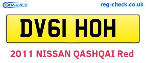 DV61HOH are the vehicle registration plates.
