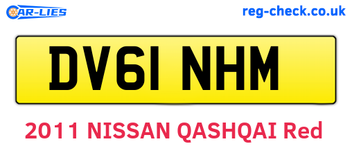 DV61NHM are the vehicle registration plates.