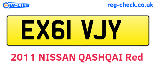 EX61VJY are the vehicle registration plates.