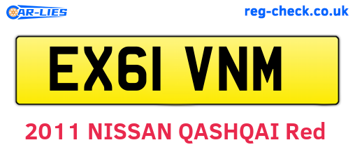 EX61VNM are the vehicle registration plates.