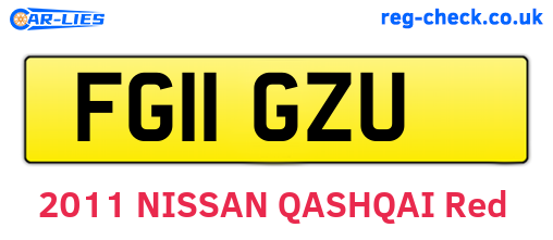 FG11GZU are the vehicle registration plates.