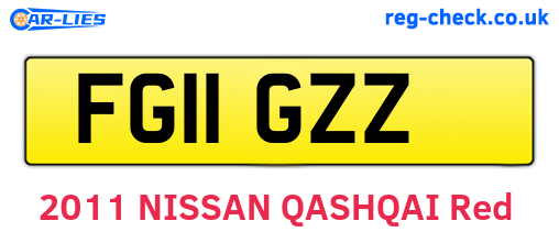 FG11GZZ are the vehicle registration plates.