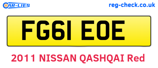 FG61EOE are the vehicle registration plates.