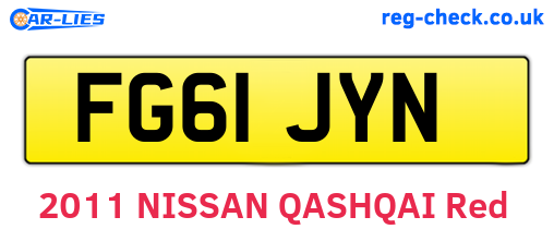 FG61JYN are the vehicle registration plates.