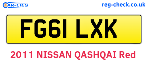 FG61LXK are the vehicle registration plates.
