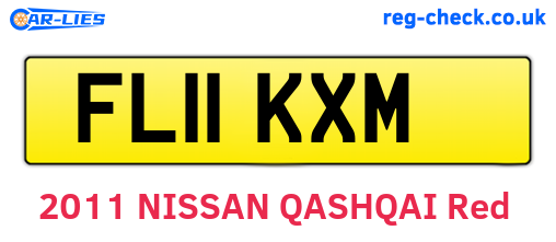 FL11KXM are the vehicle registration plates.