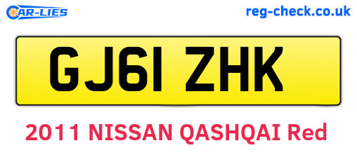 GJ61ZHK are the vehicle registration plates.
