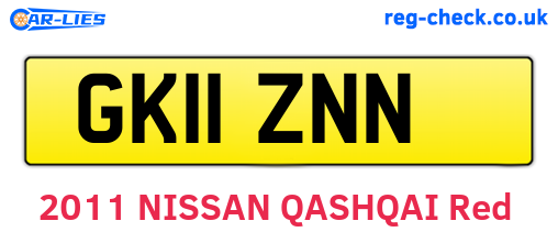 GK11ZNN are the vehicle registration plates.