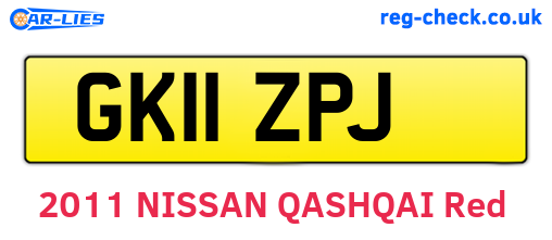 GK11ZPJ are the vehicle registration plates.