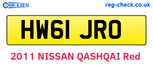HW61JRO are the vehicle registration plates.