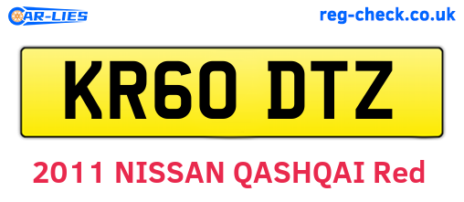 KR60DTZ are the vehicle registration plates.