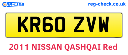 KR60ZVW are the vehicle registration plates.