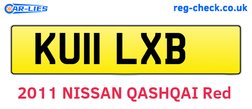 KU11LXB are the vehicle registration plates.