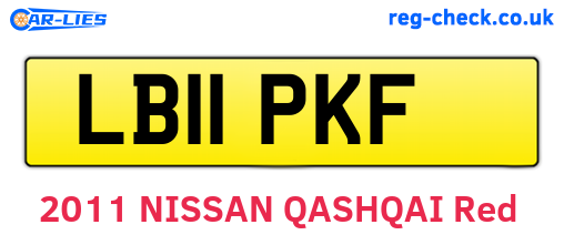 LB11PKF are the vehicle registration plates.