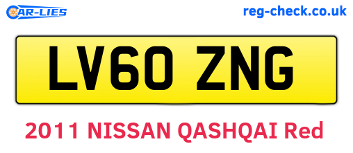 LV60ZNG are the vehicle registration plates.
