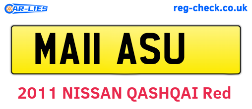 MA11ASU are the vehicle registration plates.