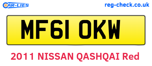 MF61OKW are the vehicle registration plates.