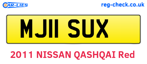 MJ11SUX are the vehicle registration plates.