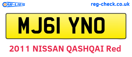 MJ61YNO are the vehicle registration plates.