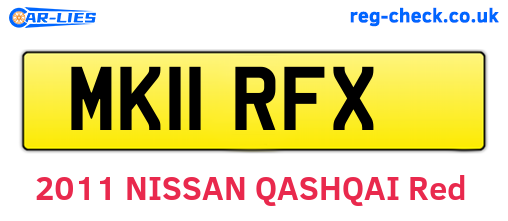 MK11RFX are the vehicle registration plates.