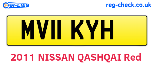 MV11KYH are the vehicle registration plates.