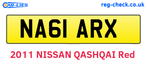 NA61ARX are the vehicle registration plates.