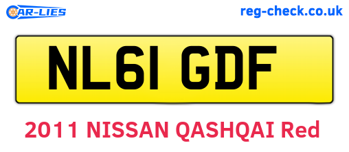 NL61GDF are the vehicle registration plates.