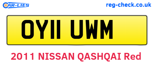 OY11UWM are the vehicle registration plates.