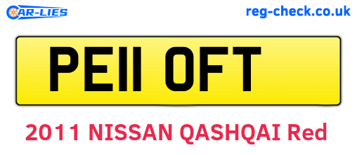 PE11OFT are the vehicle registration plates.