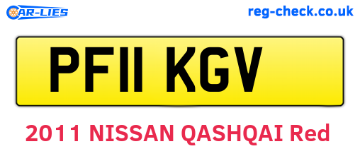 PF11KGV are the vehicle registration plates.
