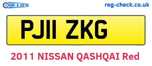 PJ11ZKG are the vehicle registration plates.