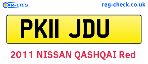 PK11JDU are the vehicle registration plates.