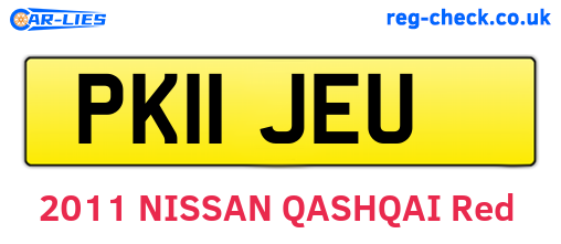 PK11JEU are the vehicle registration plates.