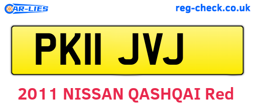 PK11JVJ are the vehicle registration plates.