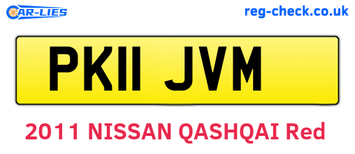 PK11JVM are the vehicle registration plates.