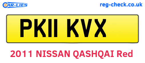 PK11KVX are the vehicle registration plates.