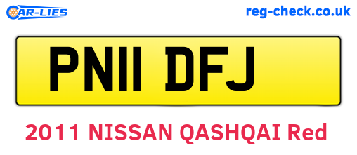 PN11DFJ are the vehicle registration plates.