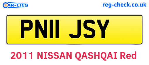 PN11JSY are the vehicle registration plates.