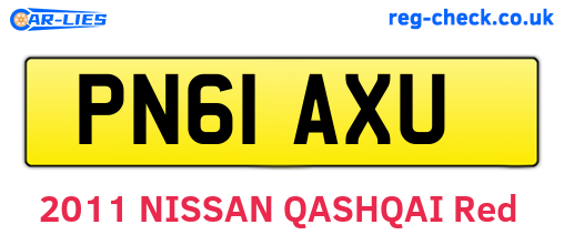 PN61AXU are the vehicle registration plates.