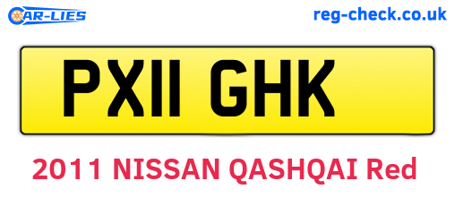 PX11GHK are the vehicle registration plates.